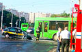 В Минске столкнулись такси и рейсовый автобус