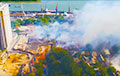Маштабны пажар у Растове-на-Доне знялі з беспілотніка