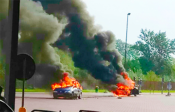 На белорусско-польской границе сгорели две машины