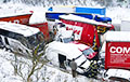 Из-за сильного снегопада в Чехии столкнулись 40 машин