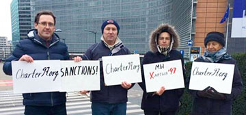 У здания Еврокомиссии в Брюсселе прошел пикет в поддержку «Хартии-97»