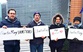 Picket In Support Of Charter'97 Held Near European Commission Office In Brussels