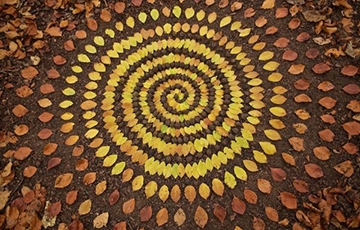 Фотофакт: Художник создает «стоунхенджи» из камней и листьев