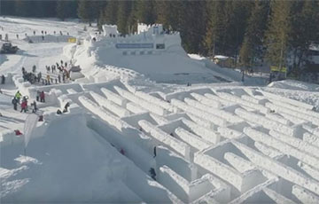 В Польше построили самый большой в мире снежный лабиринт