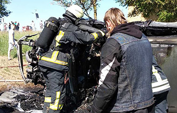 Минские байкеры спасли из горящей машины латвийку с ребенком