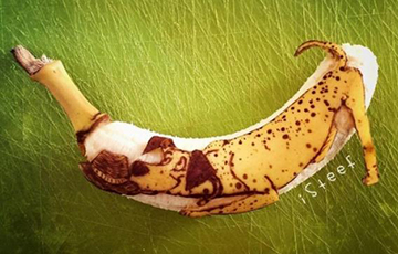 Фотофакт: Голландский художник создает шедевры из бананов