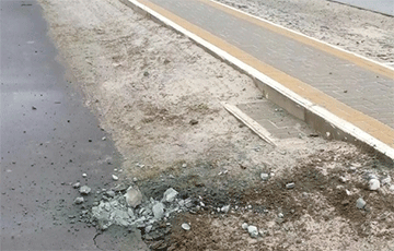 На «Граните» провели взрывные работы: камень долетел до тротуара в Микашевичах