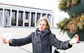 Activist Chains Herself To Post In Kastrychnitskaya Square In Minsk