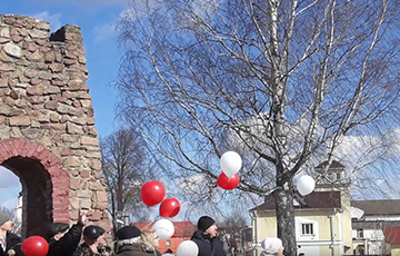 Видеофакт: В Орше запустили 101 бело-красно-белый шарик к годовщине БНР