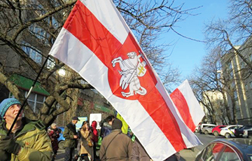 Rally Of Solidarity With Belarusian Independence Fighters Held In Kiev