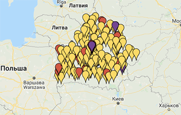 Появилась интерактивная карта распространения коронавируса в Беларуси