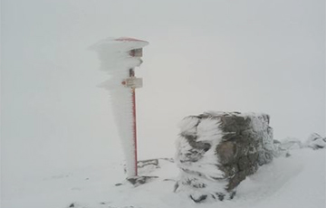 В Карпатах в первый день лета выпал снег