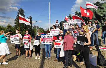 Участники «живой цепи» в Берне: Белорус всюду поддержит свой народ