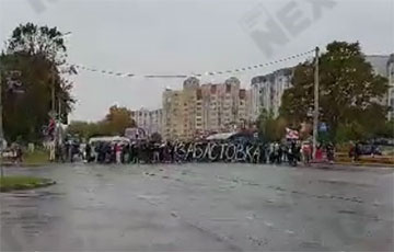 В Жодино протестующие перекрыли дорогу