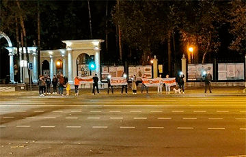 Минчане выстроились в цепь солидарности на проспекте Независимости