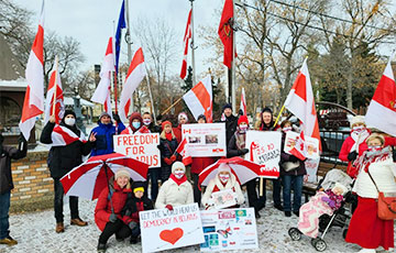 Белорусы Эдмонтона провели акцию-марш в поддержку Национальной забастовки