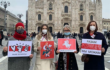 Белорусы Милана поддержали тех, кто выходит на воскресный Марш