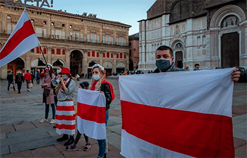 Action Of Solidarity With Protesting Belarusians Held In Italy