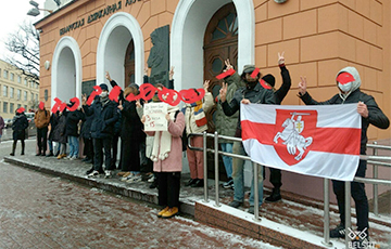 Студэнты БДАМ выйшлі на пратэст