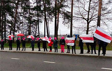 В Гродно протестующие выстроились в цепь солидарности