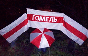 Партизаны Гомеля вышли на акцию с национальными флагами