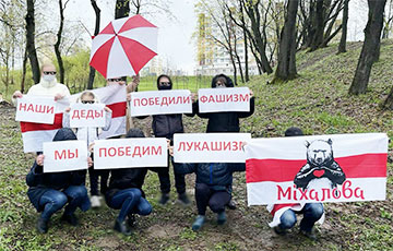 Жители Михалово с самого утра вышли на акцию в честь победы над фашизмом