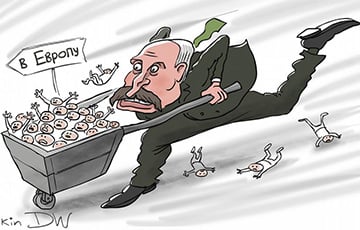 Карикатурист показал, как Лукашенко завозит мигрантов к границам ЕС