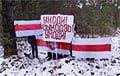 Жители Лиды вышли на акцию под бело-красно-белыми флагами