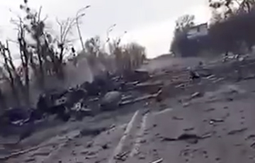 Large Column Of Russian Machinery Destroyed At Outskirts Of Kharkiv