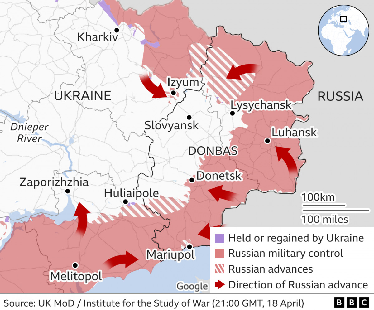 Какие города захватила россия в украине карта