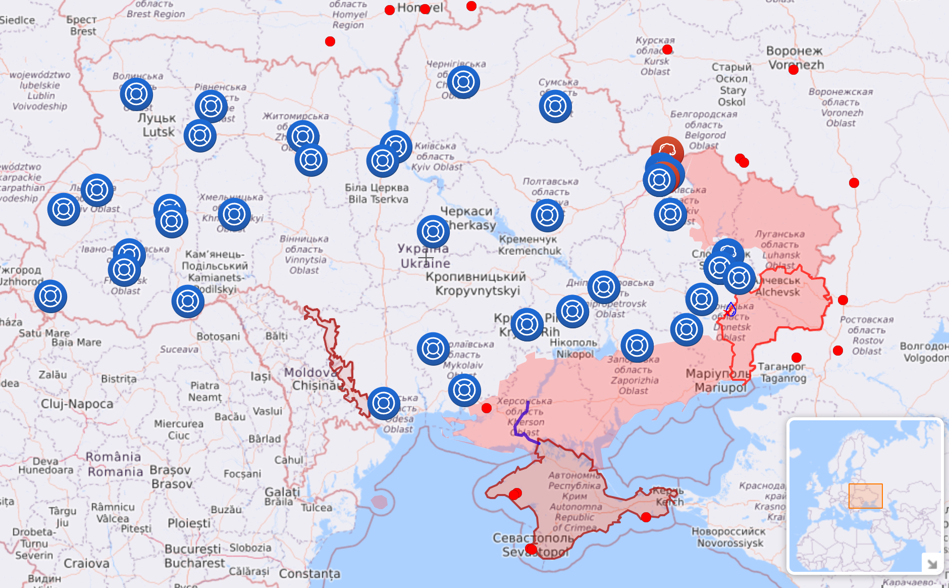 Карта бойових дій на україні на сьогодні в україні