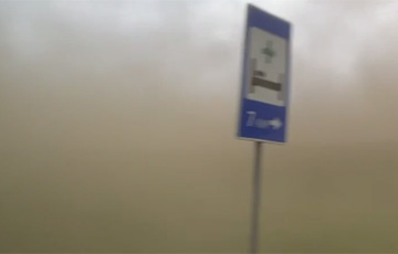 На участке трассы М1 в Минской области заметили песчаную бурю