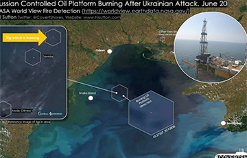 Пожар в Черном море после удара ВСУ по «вышкам Бойко» виден из космоса