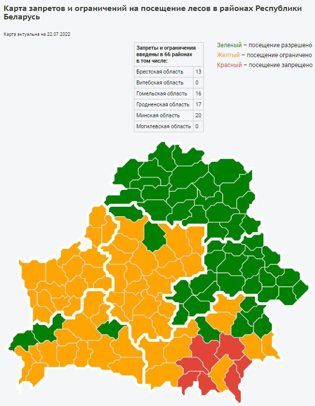 Карта лесов белоруссии