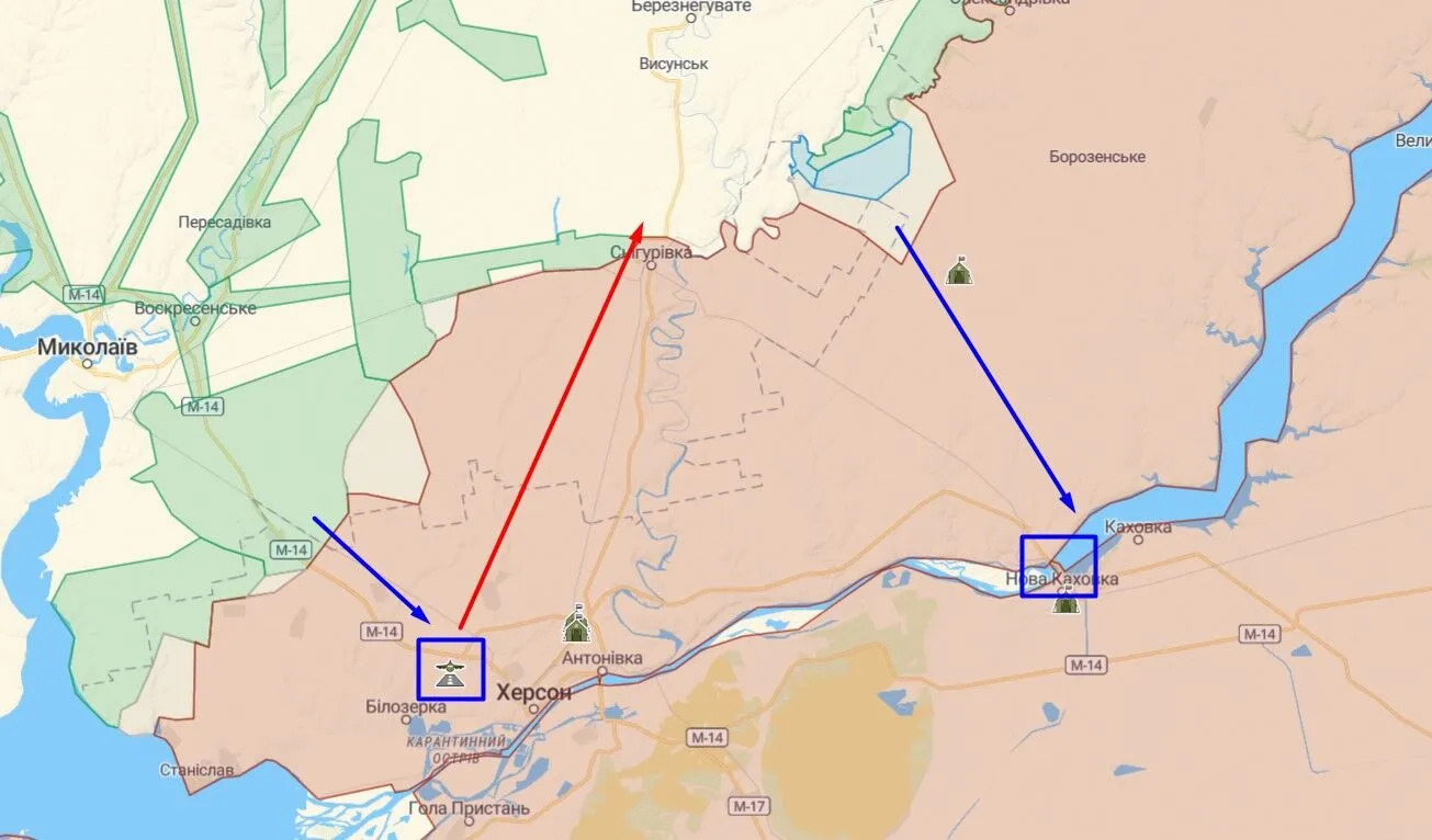 Новая каховка карта боевых действий