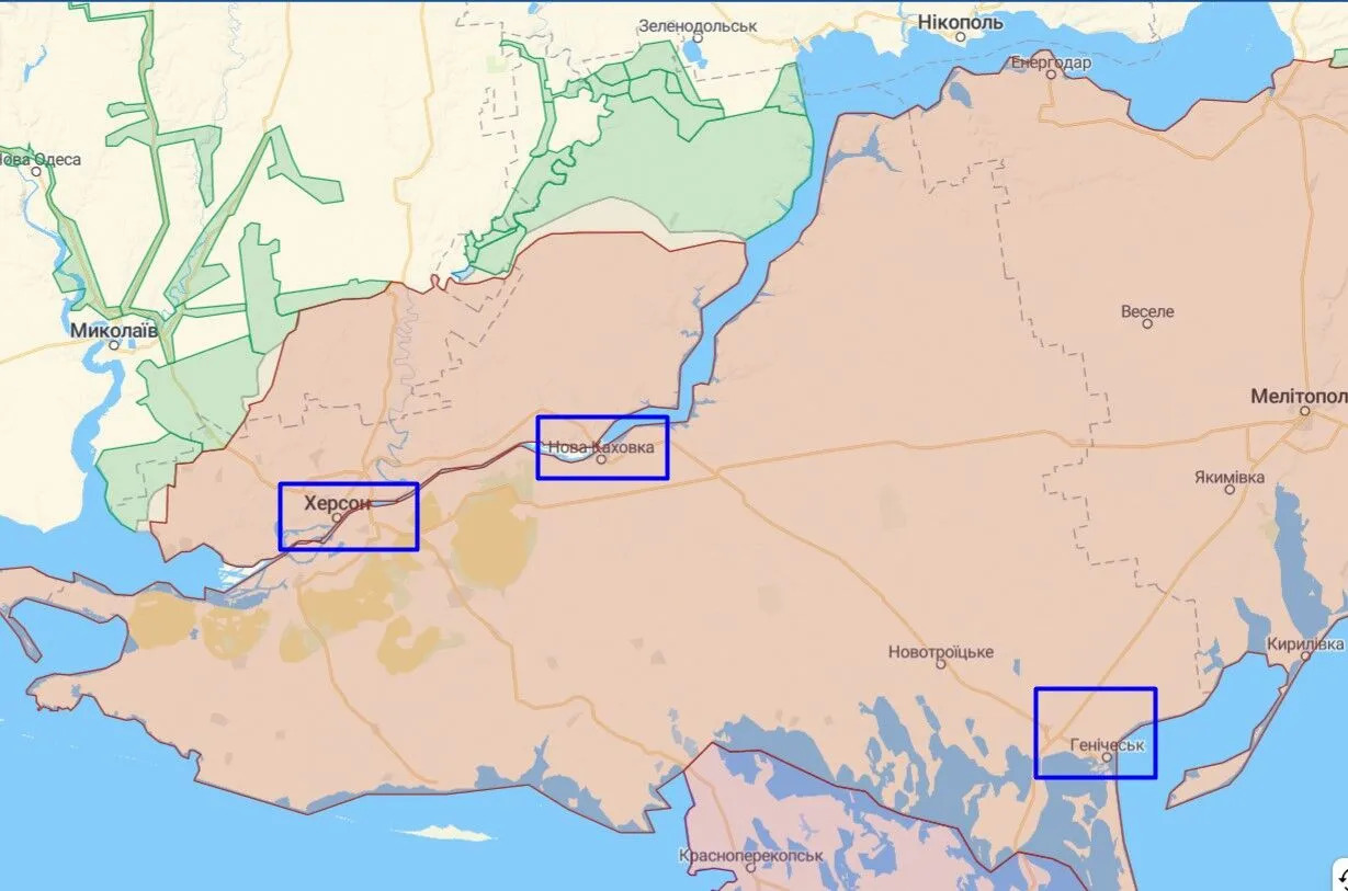 Херсон телеграмм. Херсон Каховка на карте. Херсон отвод войск РФ. Районы Херсона. Геническ новая Каховка расстоялось.