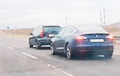 Renault буксирует Tesla на трассе в сторону Гродно: видеофакт