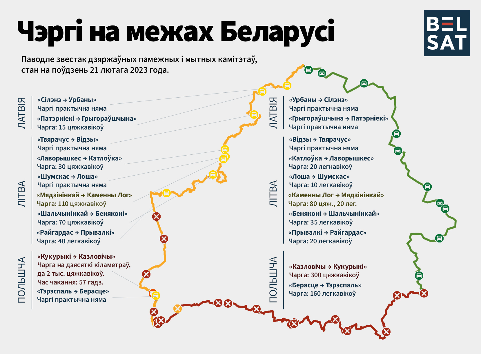 Что с очередями на границах Беларуси, которые становятся все более  закрытыми / Мой BY — Информационный портал Беларуси. Новости Беларуси