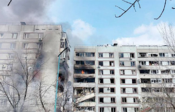 Момент удара российской ракеты по жилому дому в Запорожье попал на видео