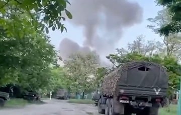 Moment Of Strike At Russian Airbase In Hvardiyske — Video