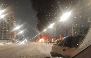 Белорусский МАЗ опять сгорел в Санкт-Петербурге