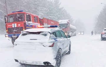 В Минской области из-за обильного снегопада ввели план «Погода»