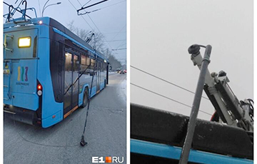 В Екатеринбурге у белорусских троллейбусов стали внезапно отваливаться «рога»