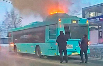 Belarusian Bus On Fire Again In St. Petersburg