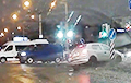 В Минске водитель заскочил на бордюр, проезжая перекресток