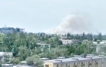 Russian Military Airfield In Mariupol Smoking And Burning After HIMARS Strike