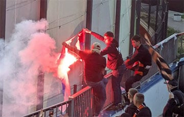 Фанаты данецкага «Шахцёра» спалілі на трыбунах сцягі РФ і «ДНР» у фінале Кубка Украіны
