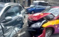 В центре Минска в аварию попали две машины такси