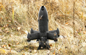 Дрон-перехватчик украинских воинов сбил российский БПЛА «Гербера» прямым попаданием в винт