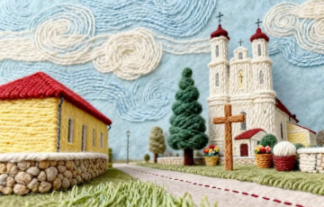 Костелы Беларуси нарисовали в популярном тренде «вязаные города»